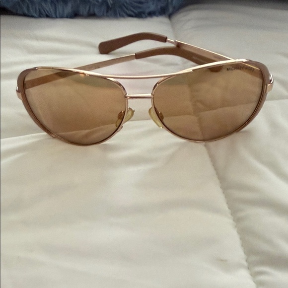 Michael Kors Rose Gold Aviator Sunglasses - Picture 3 of 3